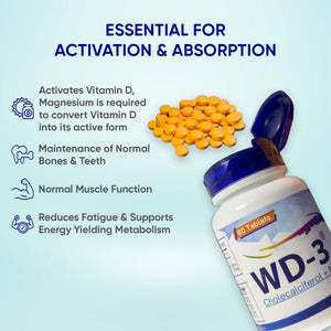 WD - 3 Magnesium + Vitamin D3 – Bone & Muscle Support Formula - Bionta Sports